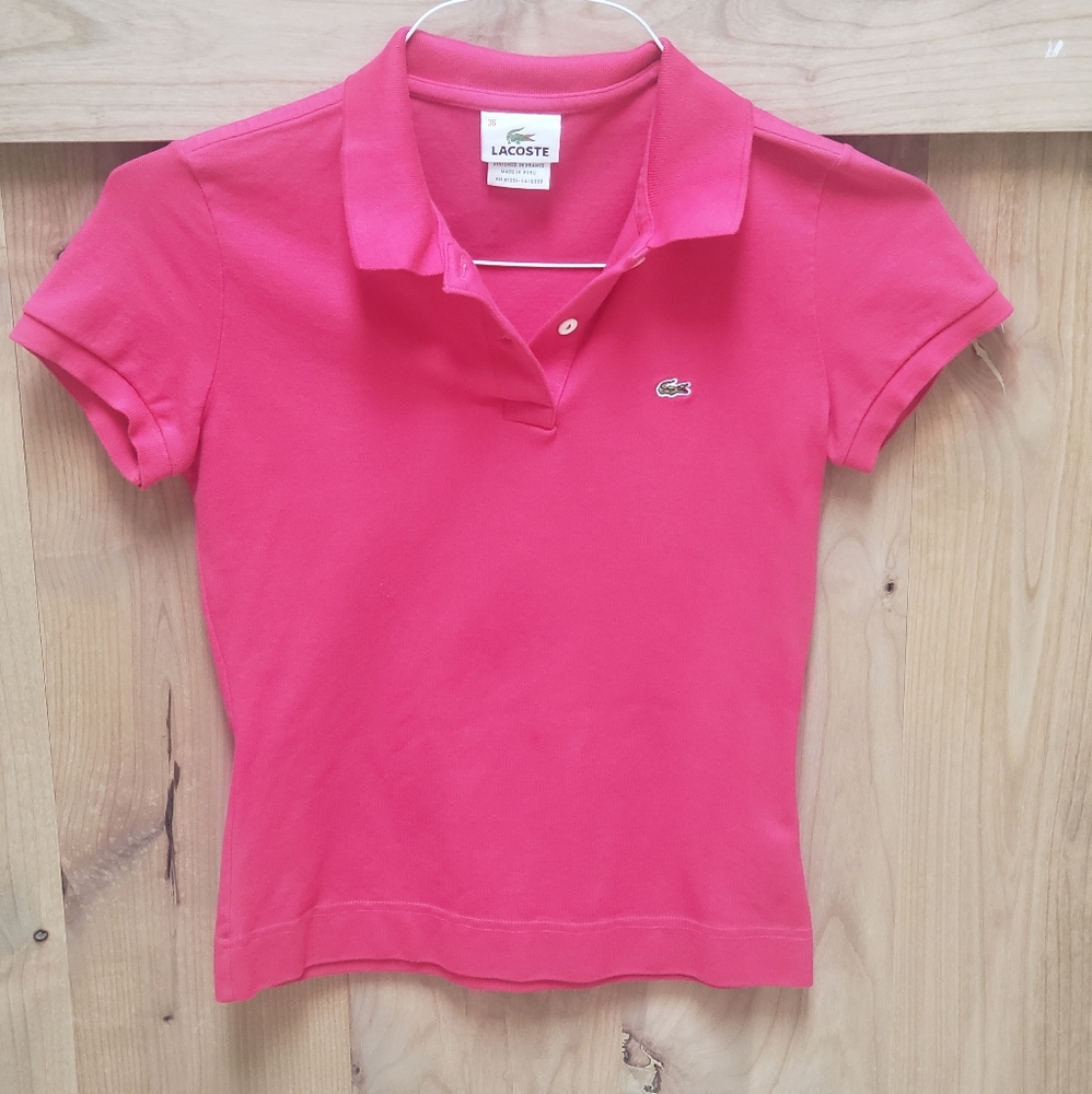 Lacoste polo pink shirt! Size XS.